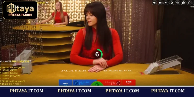 Betting areas for Baccarat players