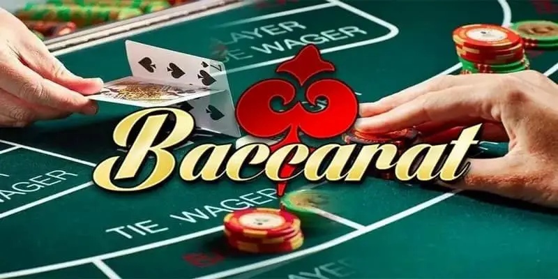 Baccarat online screen interface showing betting options for Player, Banker, and Tie